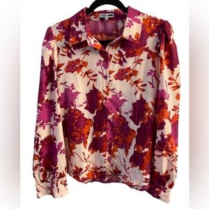 Fashion Nova Floral Blouse Dress Shirt Pit 20 L25 Size M